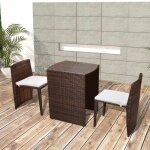 Automne / hiver brun ensemble de bistro 3 pcs avec coussins r�sine tress�e marron - hauteur:70cm dec7837001 ...