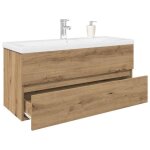 Automne / hiver brun meuble lavabo avec bassin et robinet int�gr�s ch�ne artisanal - hauteur?45cm nove4797359 ...