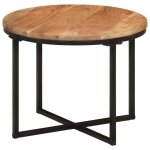 Automne / hiver brun table basse carr�e - 45x45x35cm - bois massif acacia et fer - hauteur:35cm dec3217535 ...