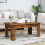 Automne / hiver brun table basse carr�e - ch�ne fum� 100x60x42cm - bois ding�nierie - hauteur:42cm dec8724651 ...