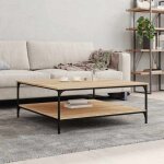 Automne / hiver brun table basse carr�e - ch�ne sonoma 100x100x40cm - bois ding�nierie - hauteur:40cm ...