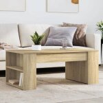 Automne / hiver brun table basse carr�e - ch�ne sonoma 102x55x42cm - bois ding�nierie - hauteur:42cm ...