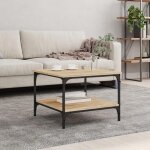 Automne / hiver brun table basse carr�e - ch�ne sonoma 55x55x40cm - bois ding�nierie - hauteur:40cm dec6267484 ...