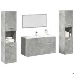 Automne / hiver gris ensemble de meubles de salle de bain 4 pcs gris b�ton - hauteur?46cm nove5981960 ...