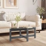 Automne / hiver gris table basse carr�e - gris 87x48x35cm - bois massif de pin - hauteur:35cm dec1801890 ...