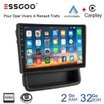 Autoradio android 15 2go + 32go pour opel vivaro a renault trafic 2010 - 2014 avec carplay android auto ...