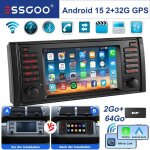 Autoradio android 15 dab + 2go + 64go pour bmw 5er e39 m5 1996 - 2003 7 �cran tactile gps avec carplay ...