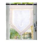 Autrefois rideau enrouleur et brise bise 45 x 120 cm beige vichy lin brod voilage broderie style charme ...