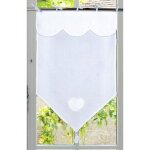 Autrefois rideau enrouleur et brise bise 60 x 120 cm blanc isabelle lin brod voilage broderie style ...