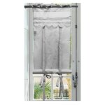 Autrefois rideau enrouleur et brise bise 60 x 160 cm gris isabelle lin brod voilage broderie style charme ...
