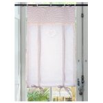 Autrefois rideau enrouleur et brise bise 80 x 160 cm beige vichy lin brod voilage broderie style charme ...