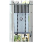 Autrefois rideau enrouleur et brise bise 80 x 160 cm gris majestic lin brod voilage broderie style charme ...