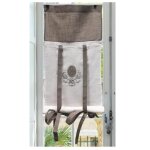 Autrefois rideau enrouleur et brise bise 80 x 160 cm lin royal lin brod voilage broderie style charme ...