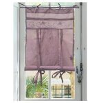 Autrefois rideau enrouleur et brise bise 80 x 160 cm parme isabelle lin brod voilage broderie style ...