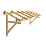 Auvent 1 pan en bois pour porte de garage 3. 1 m mira