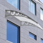 Auvent - 100 * 200 cm auvent de porte entre auvent pour porte auvent marquise de porte en polycarbonate ...