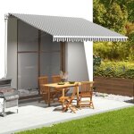 Auvent anthracite et blanc 45x3 m - vidaxl - tissu de remplacement - anti uv - 100% polyester