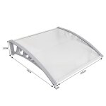 Auvent avant - tot porte transparent - yis - 120 x 76 cm - polycarbonate - aluminium