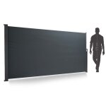 Auvent lat�ral extensible opaque 160x300cm store brise vue coupe - vent pour terasse et jardin