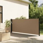 En solde auvent lat�ral r�tractable - burke - brise - vue - en 100 % polyester - taupe 120x600 cm j2564 ...