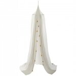 Auvent de lit  baldaquin avec pompons blanc / jaune - roommate - junior 240 cm - couleur principale: ...