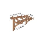 Auvent marquise bois avec querres cintres - kit woodup longueur (cm) 200 / profondeur (cm) 120
