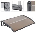 Auvent marquise - nuo - 120 x 80 cm - aluminium - couleur th - rsistant aux intempries