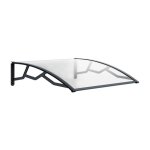 Auvent de porte dentre 100 x 120 cm - polycarbonate anti uv marquise extrieure transparent - protection ...
