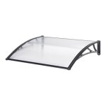 Auvent de porte d entree design marquise d accueil resistante aux intemperies 120 x 80 cm noir transparent ... Auvent de porte d entree design marquise d accueil resistante aux intemperies 120 x 80 cm noir transparent ...
