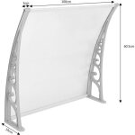 Auvent de porte dentre en aluminium et polycarbonate - marquise pour porte terrasse 60x100cm - blanc ...