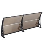 Auvent de porte entr�e marron marquise solaire terrasse toit abri banne entr�e ombre protection 100x300 ...