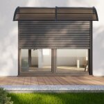 Auvent de porte dentre - en. casa - mellerud - aluminium - polycarbonate - noir marron