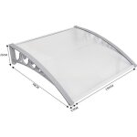 Auvent de porte luxs marquise dentre 100x150cm - blanc - aluminium - polycarbonate