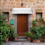 Auvent de porte marquise daccueil 120 * 80cm - polycarbonate - blanc