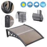 Auvent de porte & marquise daccueil teinte - aluminium et pc - 100 x 100 cm - marron