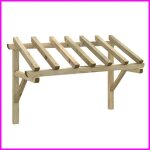Auvent de porte marquise dentre - cuque - verrire 200x100x160 cm bois de pin solide