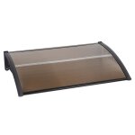 Auvent de porte marron transparent - ygongmyl - 60 x 100 cm - polycarbonate - aluminium