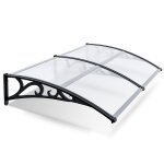 Auvent de porte transparent marquise 100x200 cm toit en polycarbonate 5 mm auvent dext�rieur avec structure ...