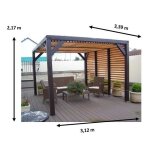 Auvent veneto - habrita - 339m x 312m - bois lamell� coll�