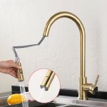 Avanc robinet douchette extractible mitigeur dévier - rotatif 360° - 2 jets + 2 tuyaux - cuisine - or ... Avanc robinet douchette extractible mitigeur dévier - rotatif 360° - 2 jets + 2 tuyaux - cuisine - or ...