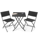 Avestar ensemble de bistrot pliable 3 pi�cestable & 2 chaises en rotin pp r�sistant aux intemp�riesjardin ...