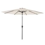Avestar parasol ventil� 228 cm rond beige pour lext�rieur manivelle inclinaison par bouton poussoir