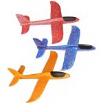 Avion planeur en mousse - 3pcs - vert + bleu + orange - jouet de lancement pour enfants et adolescents ...