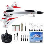 Avion rc 2. 4g type su27 ? planeur radiocommand� en mousse ? 2 batteries incluses ? jouet ext�rieur