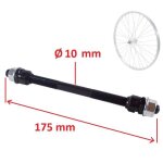 Axe de roue velo universel 10x175 mm moyeu arriere plein vtt route bmx fixie singlespeed vintage ancien ...