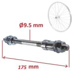 Axe de roue velo universel 95x175 mm moyeu arriere plein 7 et 8 vitesses vtt route bmx fixie singlespeed ...