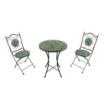 Axi am�lie table et chaise bistrot 2 chaises 1 table ensemble bistro ext�rieur mosaique gris / marron ...