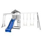 Axi beach tower aire de jeux avec toboggan en bleu cadre descalade 2 balan�oires & bac � sable grande ...