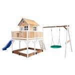 Axi liam maison enfant avec bac à sable balançoire nid d?oiseau vert & toboggan bleu aire de jeux pour ... Axi liam maison enfant avec bac à sable balançoire nid d?oiseau vert & toboggan bleu aire de jeux pour ...