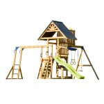 Axi mitch aire de jeux en bois avec 2 balan�oires toboggan jaune / aire de jeux ext�rieur bac � sable ...